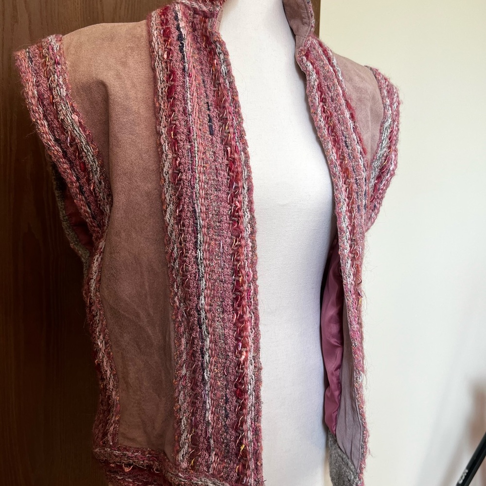 Pink and Gray Textured Vest